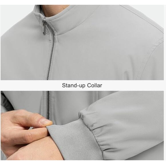 Men's Bomber Jacket Water Resistant Quilted Coat SIZE 3XL - Picture 4 of 6